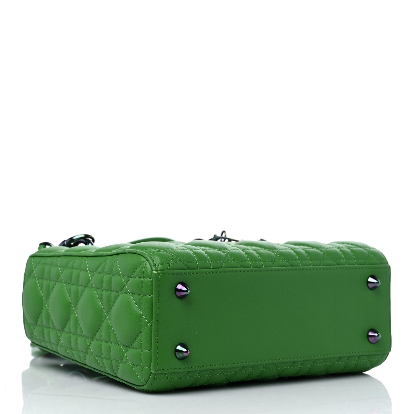 Lambskin Cannage Small Lady Dior Bright Green