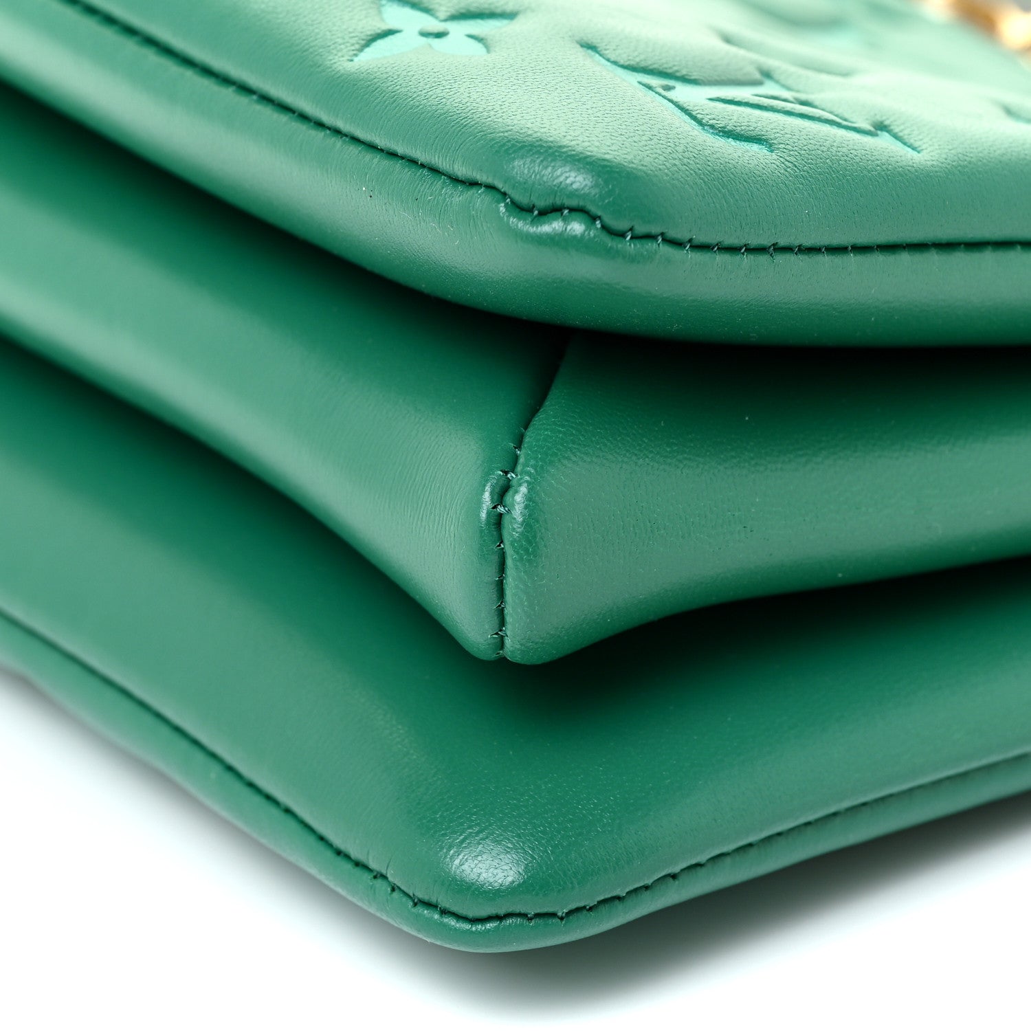 Louis Vuitton Lambskin Embossed Monogram Coussin BB Emeraude 10 of 11