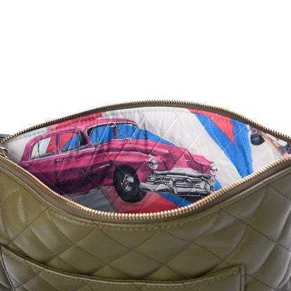 Chanel Lambskin Quilted Medium Cuba Cosmetic Case Khaki 9 of 10