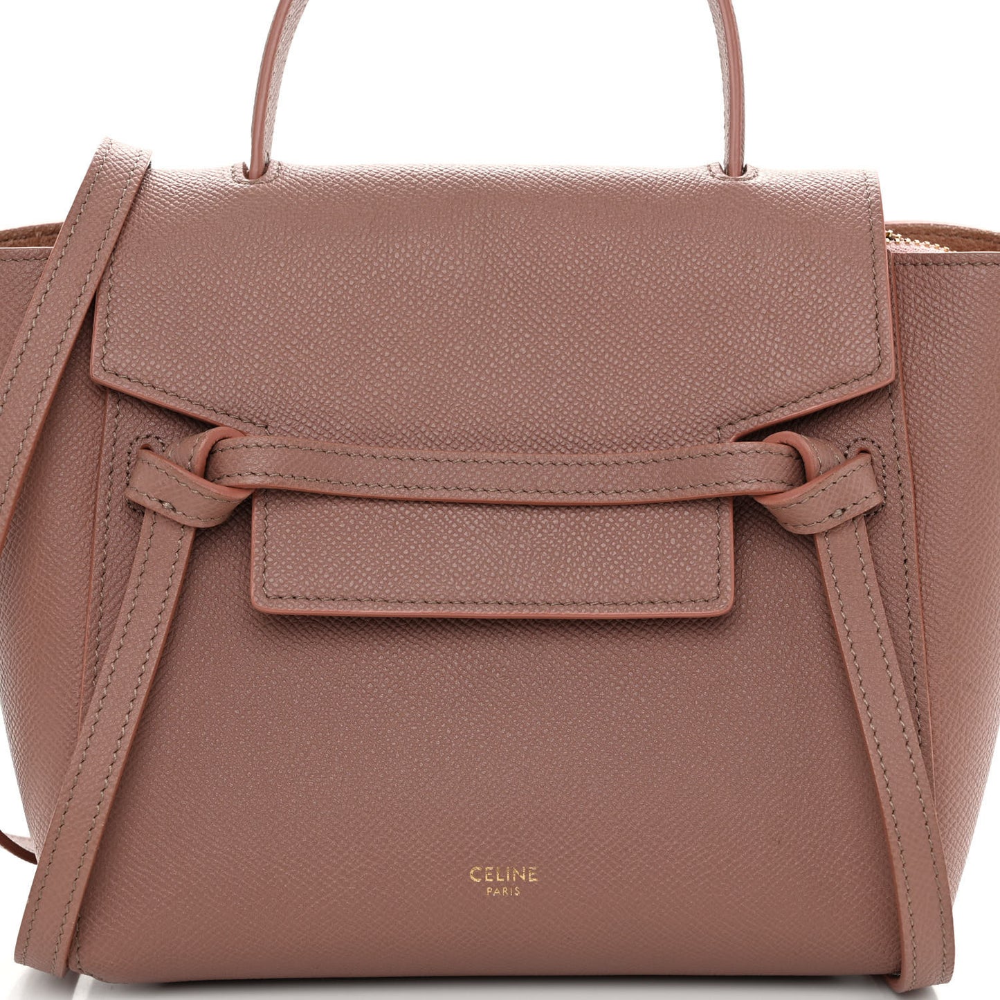 Grained Calfskin Nano Belt Bag Antique Rose