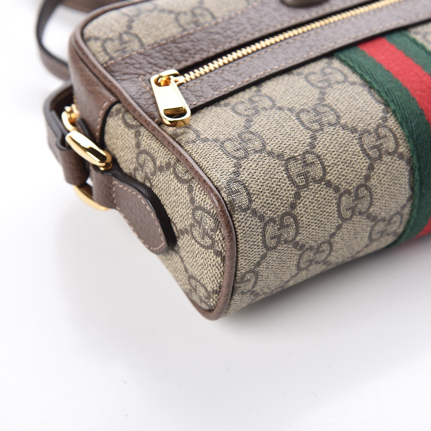 Gucci GG Supreme Monogram Web Mini Ophidia Shoulder Bag Brown 8 of 11