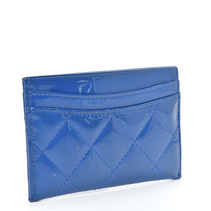 Chanel Patent Quilted Card Holder Blue 3 of 10