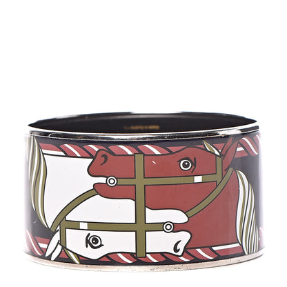 Hermes Enamel Printed Quadrige Extra Wide Bracelet 70 1 of 7