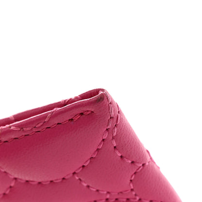 Chanel Lambskin Camellia Embossed Card Holder Fuchsia 10 of 13