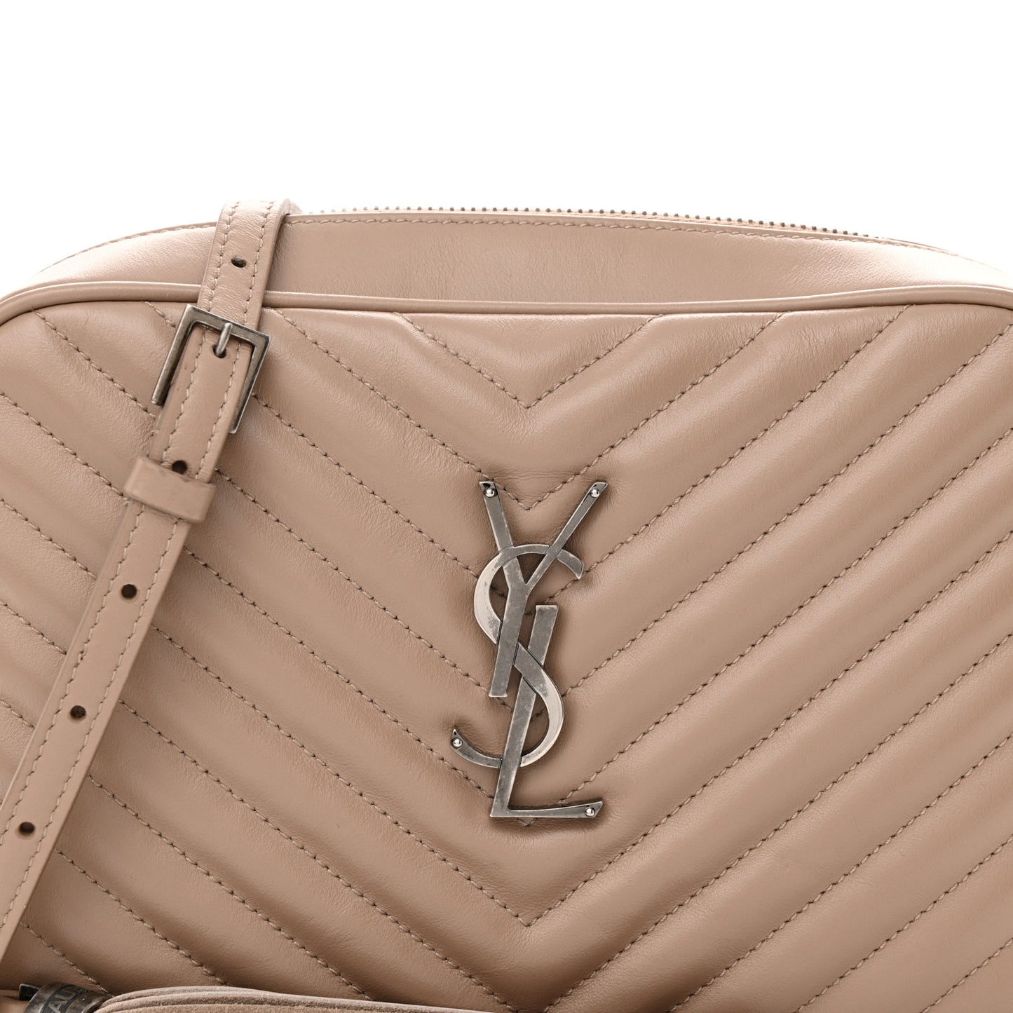 Calfskin Matelasse Monogram Lou Camera Bag Dark Beige
