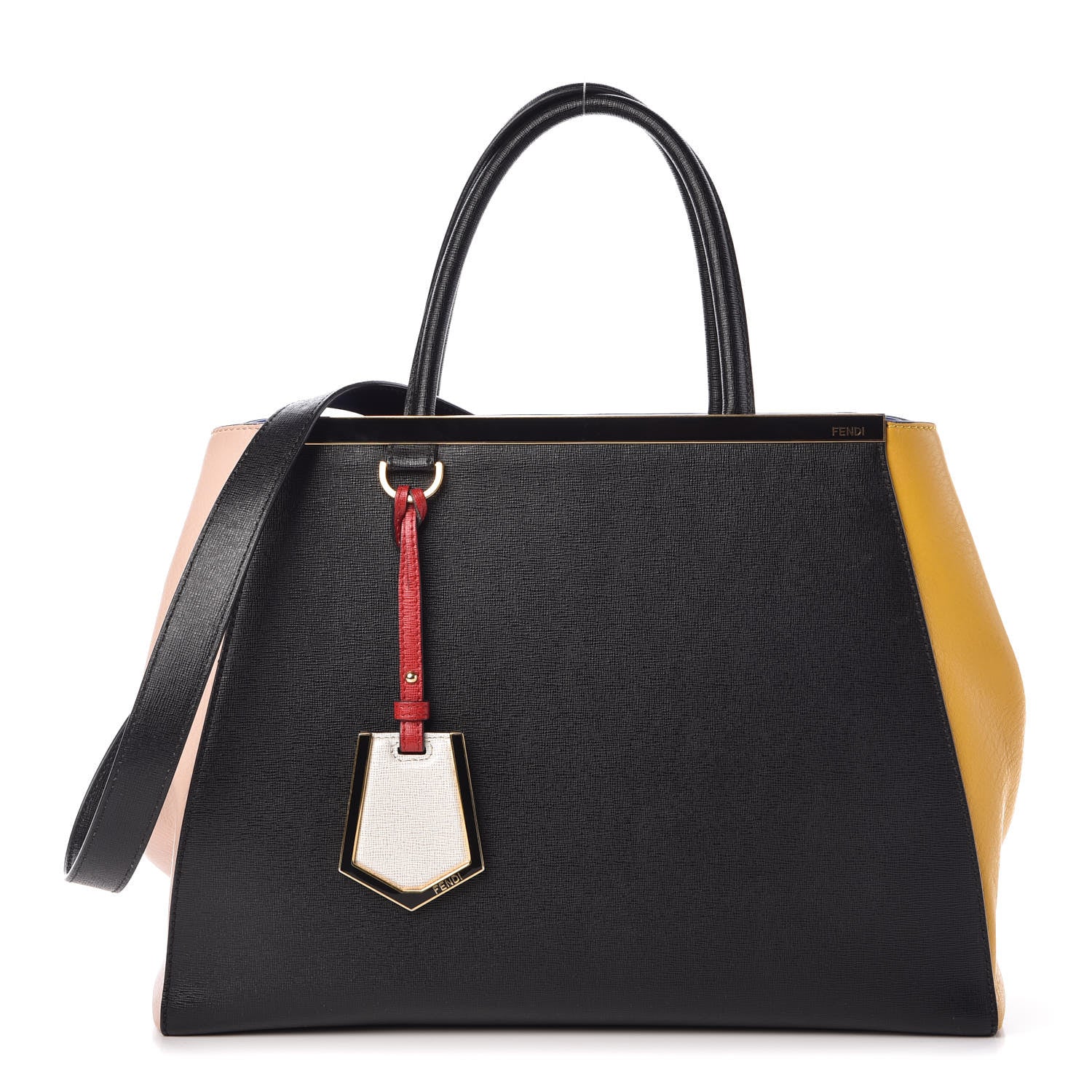 Fendi Vitello Elite Bi-Color Regular 2Jours Tote Black 1 of 8
