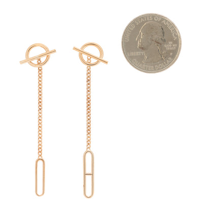 Hermes 18K Rose Gold Echappee Asymmetric Earrings 2 of 5