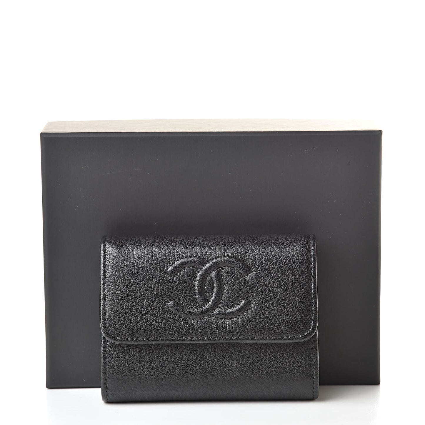 Calfskin Timeless CC Card Holder Wallet Black