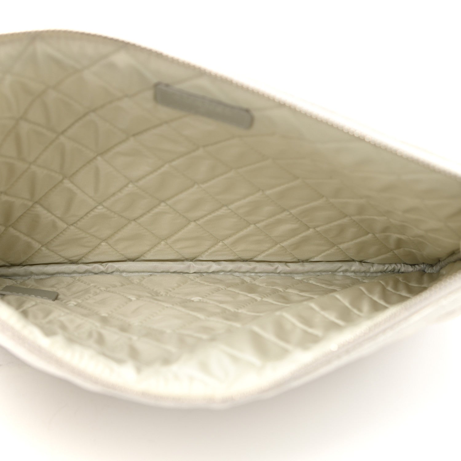 Chanel Metallic Lambskin Star Embossed Medium Cosmetic Pouch Light Silver 5 of 7