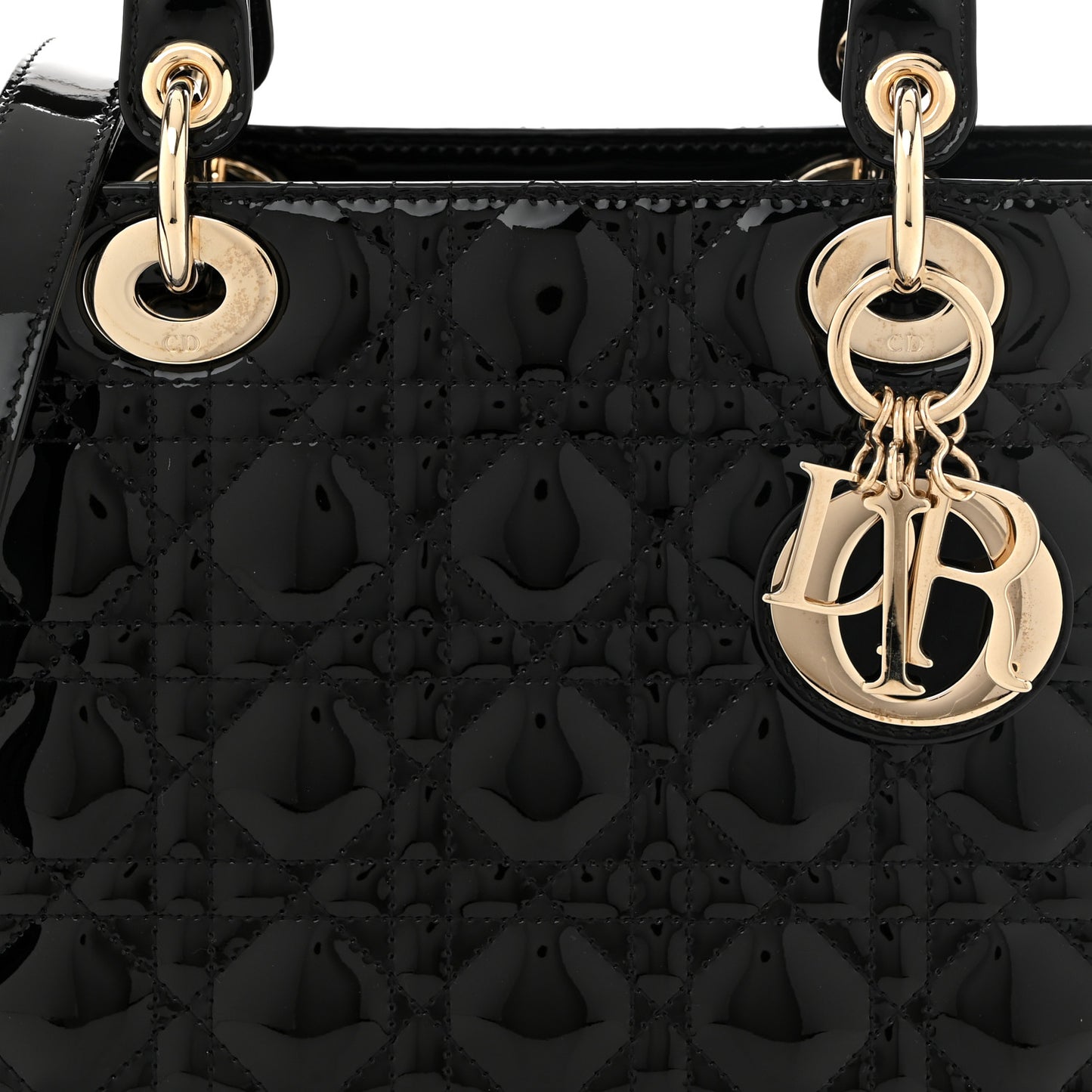Patent Cannage Medium Lady Dior Black