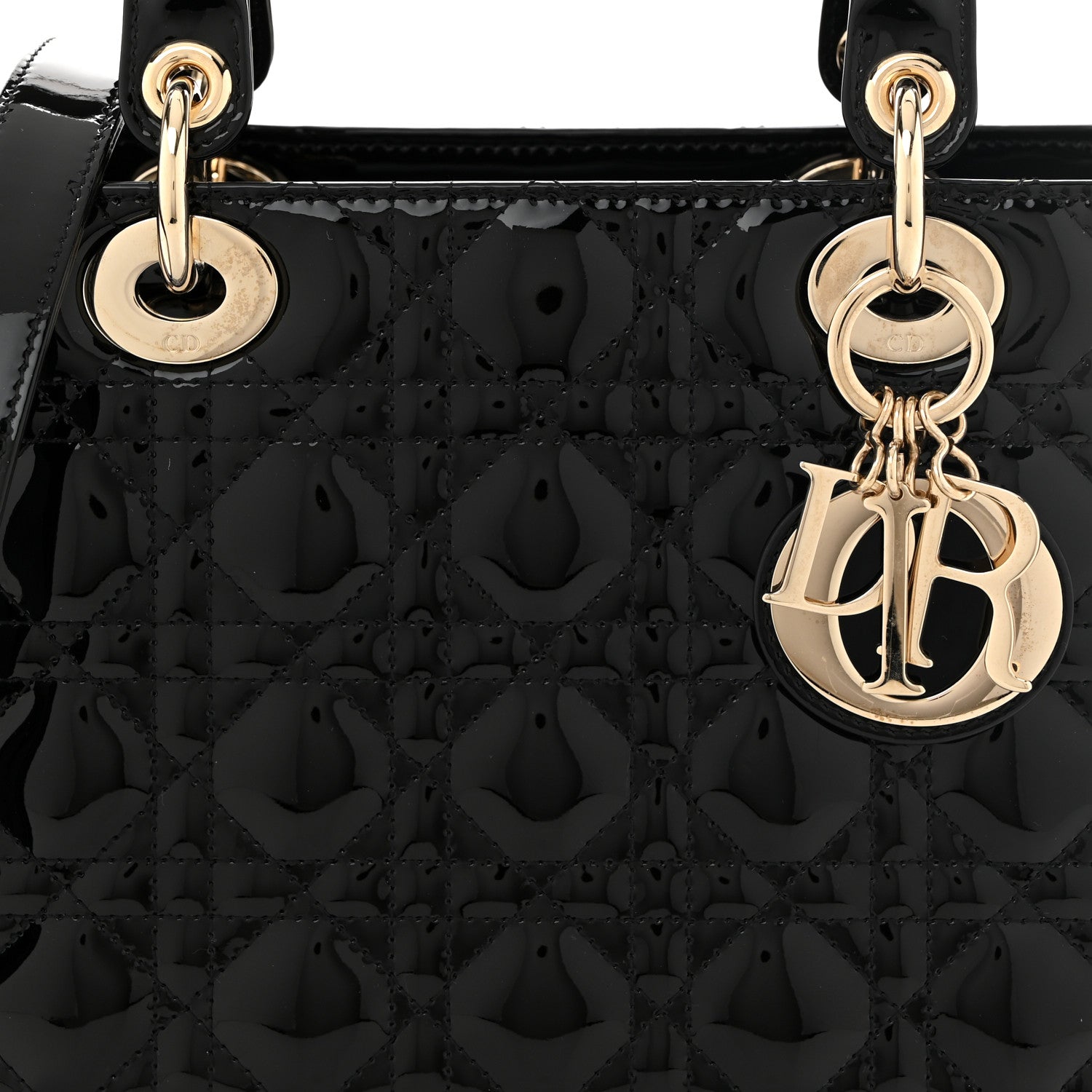 Christian Dior Patent Cannage Medium Lady Dior Black 8 of 10