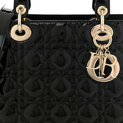 Christian Dior Patent Cannage Medium Lady Dior Black 8 of 10