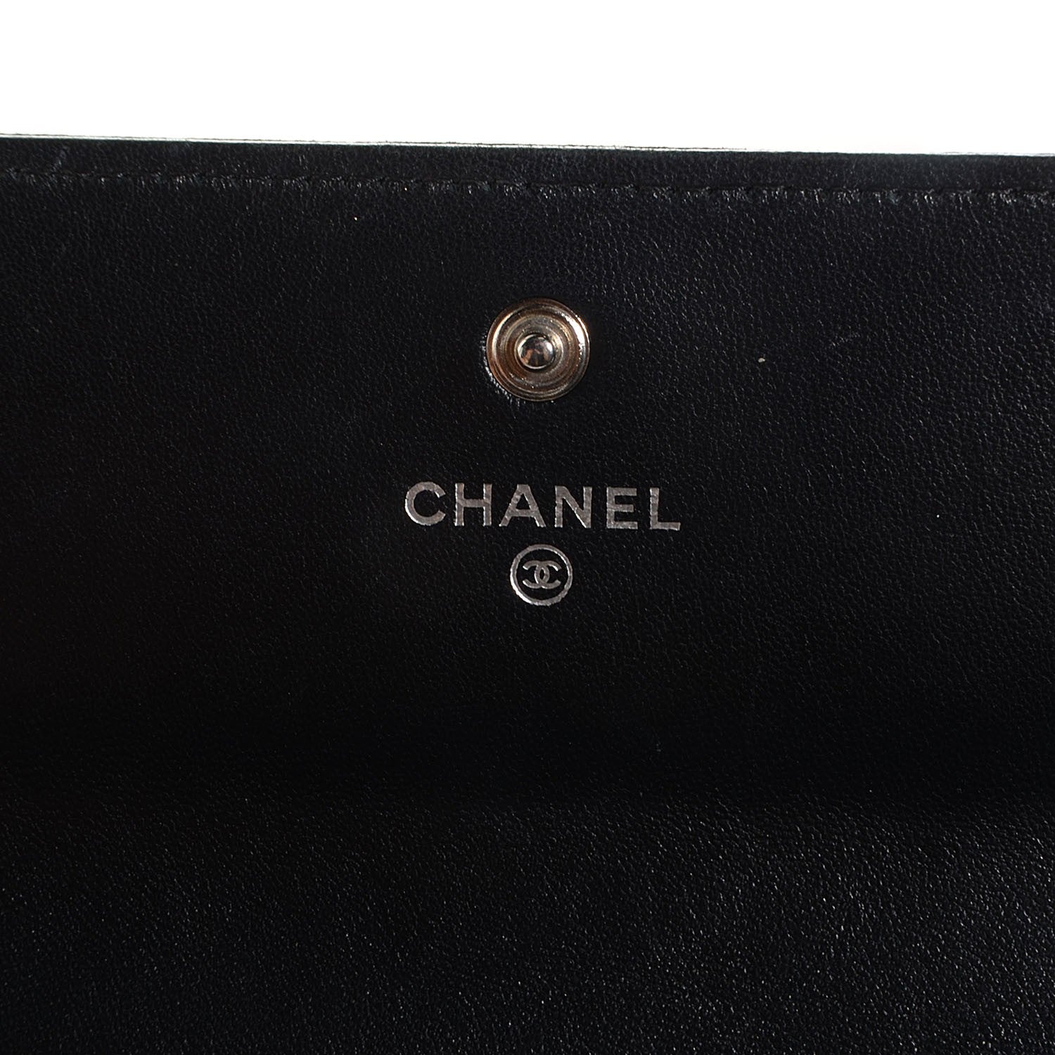 Chanel Lambskin Camellia Embossed Large Gusset Flap Wallet Black 5 of 7