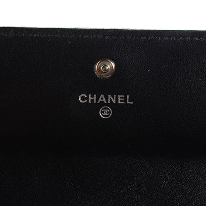 Chanel Lambskin Camellia Embossed Large Gusset Flap Wallet Black 5 of 7