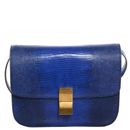 Celine Lizard Medium Classic Box Flap Bag Indigo 1 of 7
