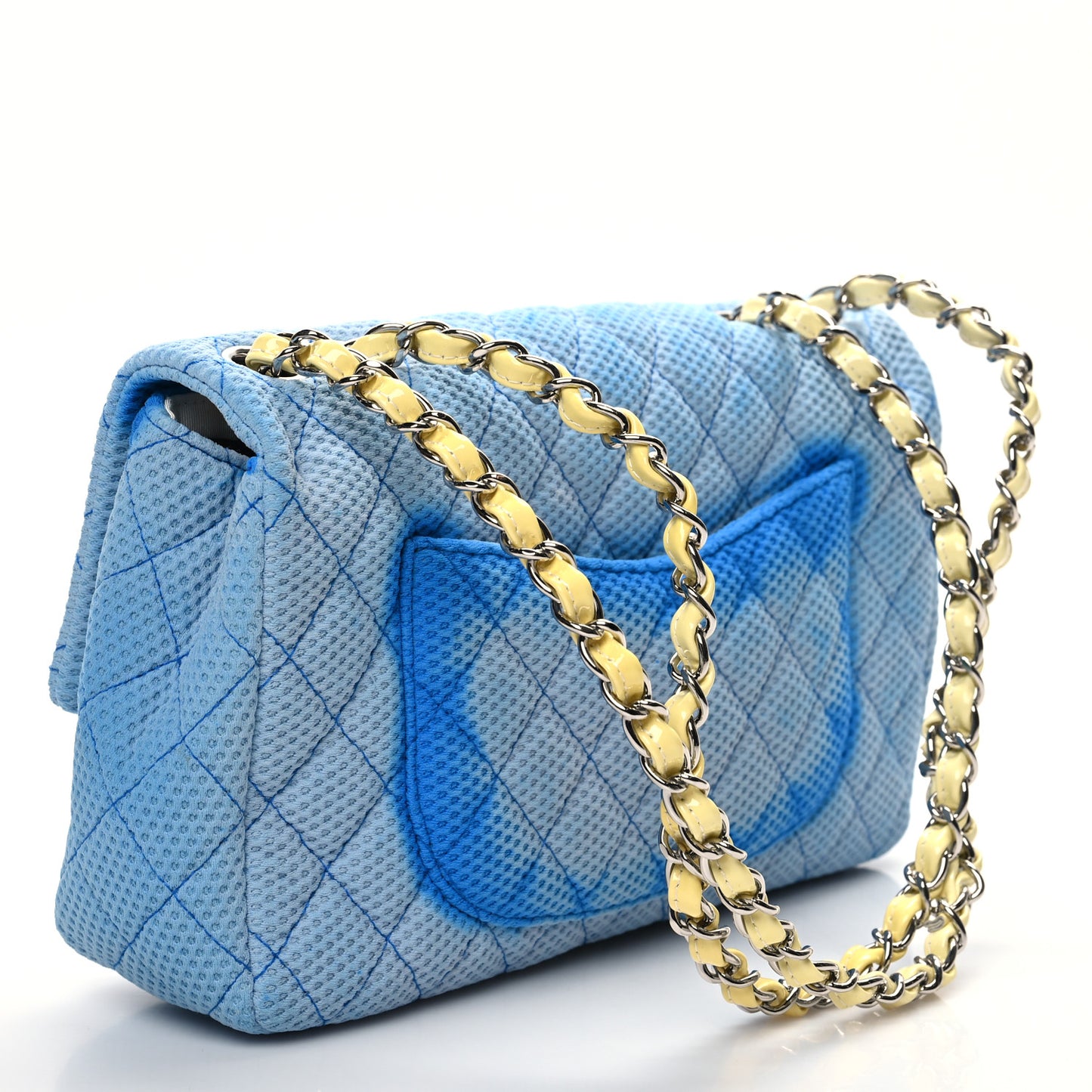 Neoprene Quilted Medium Single Flap Blue