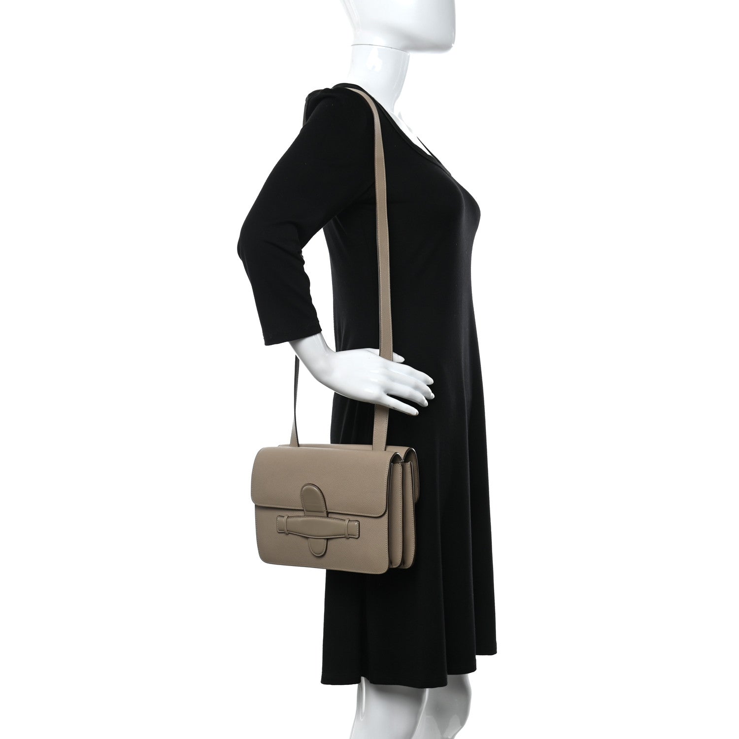 Celine Baby Grained Calfskin Medium Symmetrical Bag Taupe 2 of 15