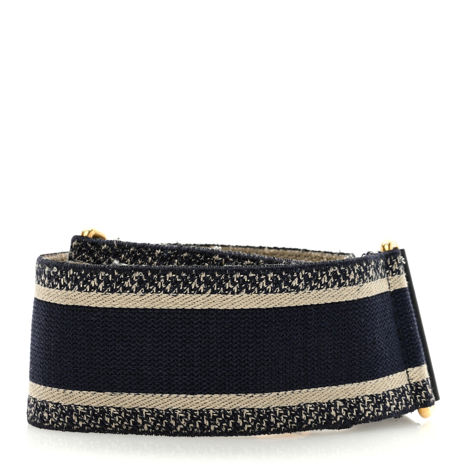 Christian Dior Canvas Embroidered Shoulder Strap Blue 2 of 4