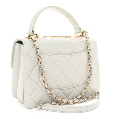 Chanel Lambskin Quilted Small Trendy Chain CC Flap Dual Handle Bag Light Blue 3 of 11