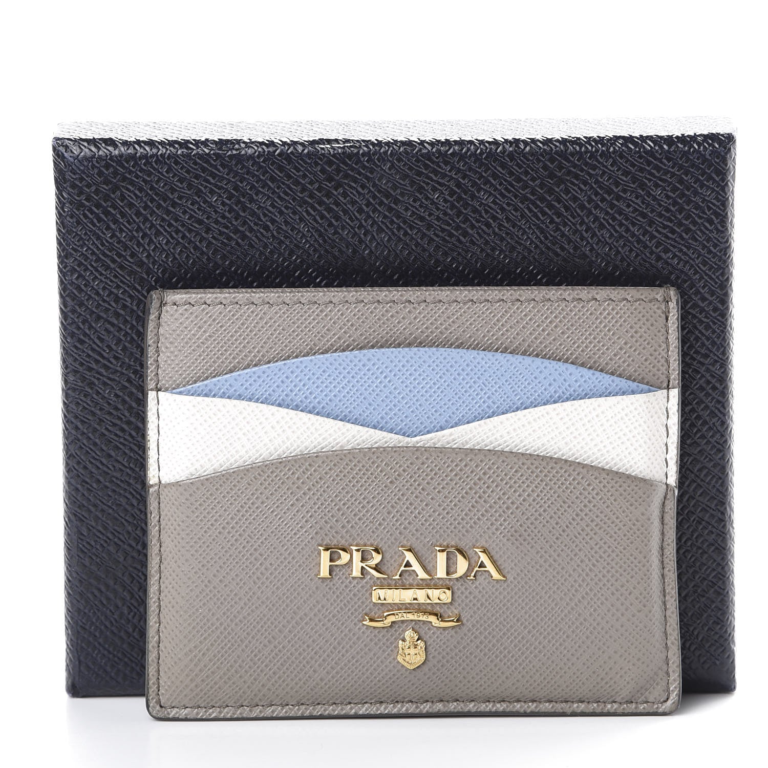 Prada Saffiano Metal Card Case Argilla 9 of 9