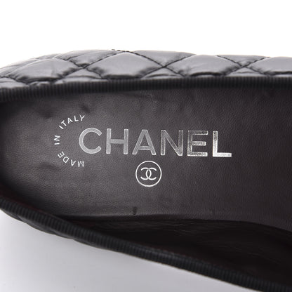 Chanel Aged Calfskin Quilted CC Cap Toe Ballerina Flats 39 Black 7 of 11