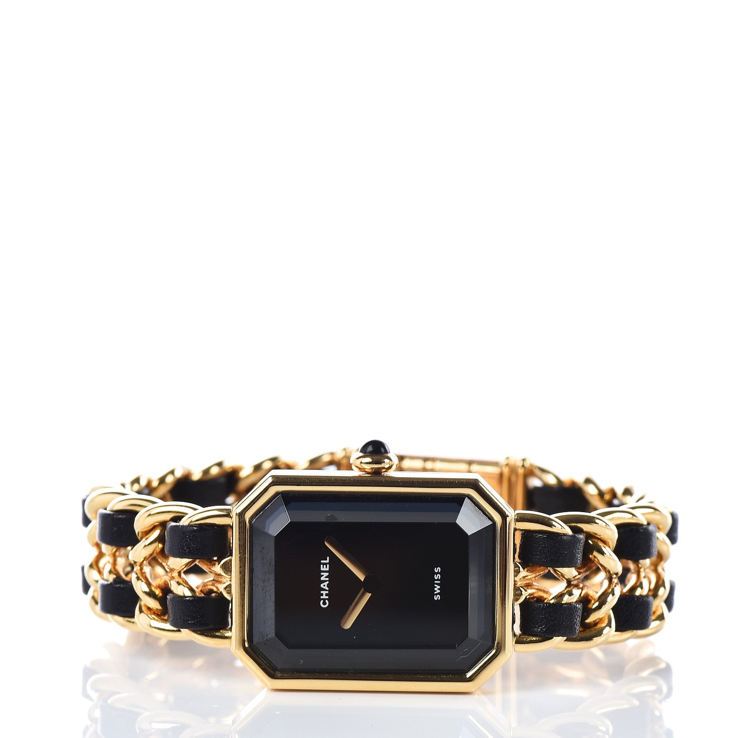 Chanel Stainless Steel Lambskin 20mm Chain Premiere Quartz Watch Gold S 3 of 6