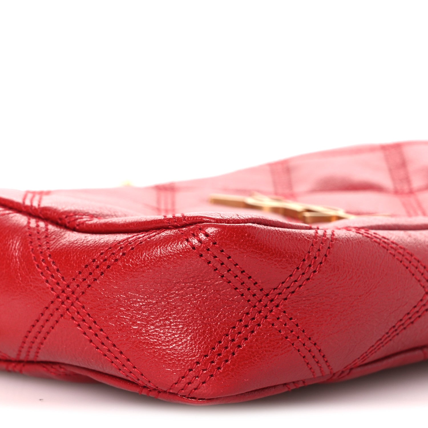 Saint Laurent Grained Lambskin Quilted Mini Becky Double Zip Bag Rouge Eros 9 of 11