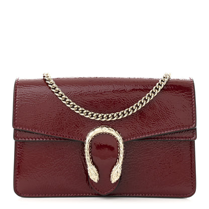 Gucci Crinkled Patent Mini Dionysus Shoulder Bag Rosso Ancora Red 1 of 8