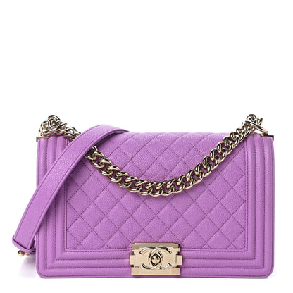Chanel Caviar Quilted Medium Boy Flap Purple 1 of 9