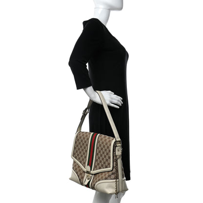 Gucci Monogram Web Large Treasure Flap White 2 of 14