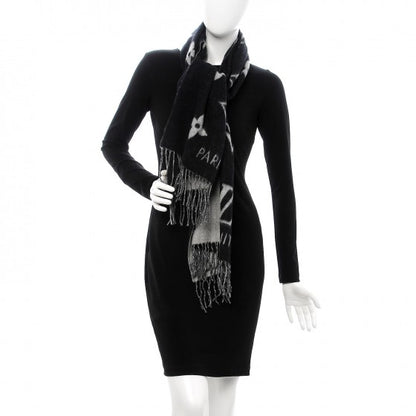 Louis Vuitton Cashmere Monogram Reykjavik Scarf Black 2 of 6
