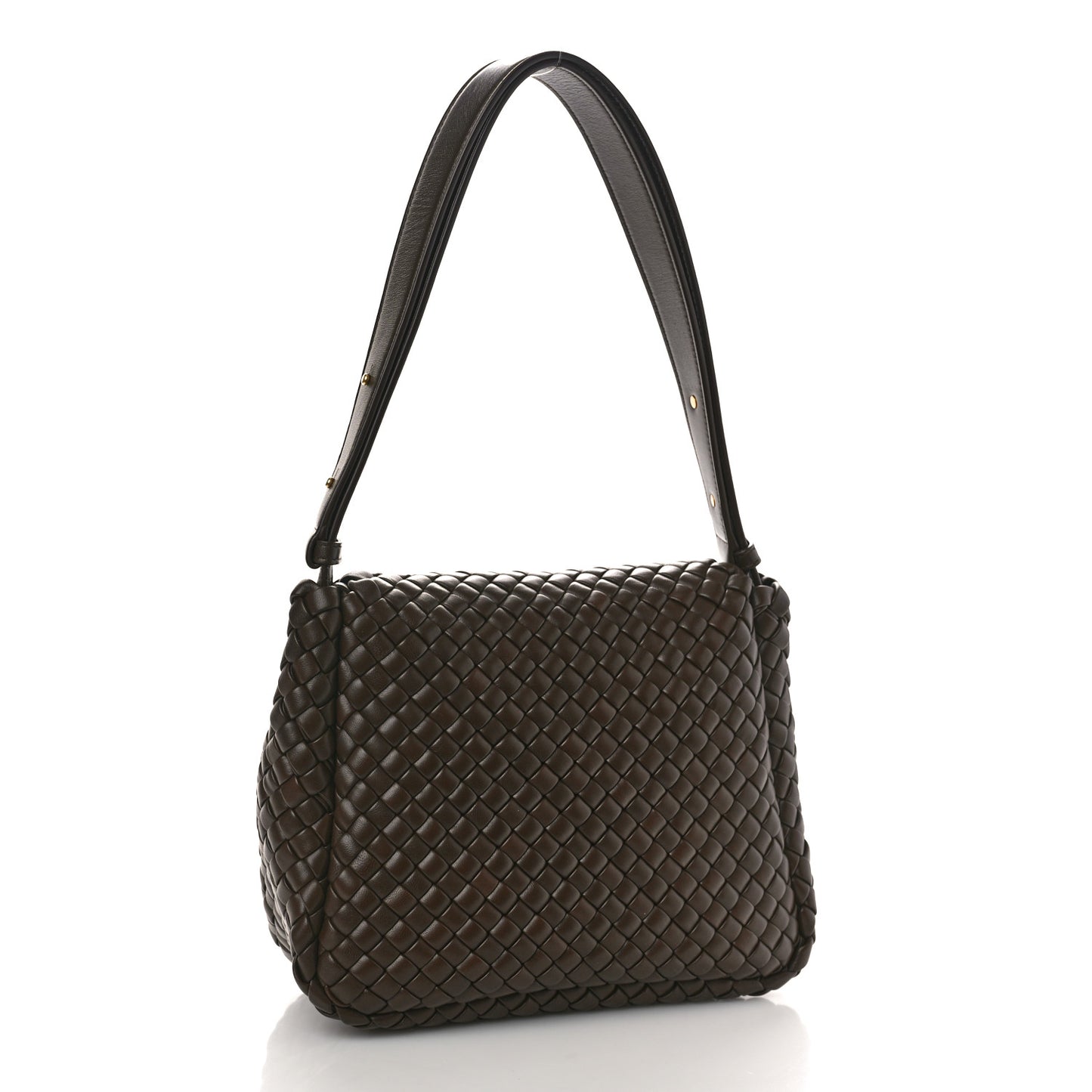 Nappa Intreccicio Padded Small Cobble Shoulder Bag Light Brown