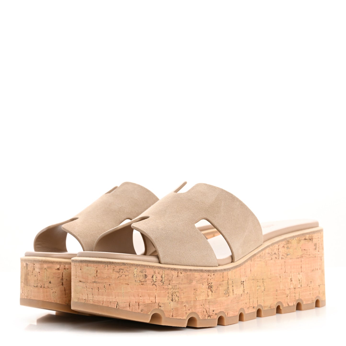 Suede Goatskin Cork Eze 30 Sandals 38 Beige Argile
