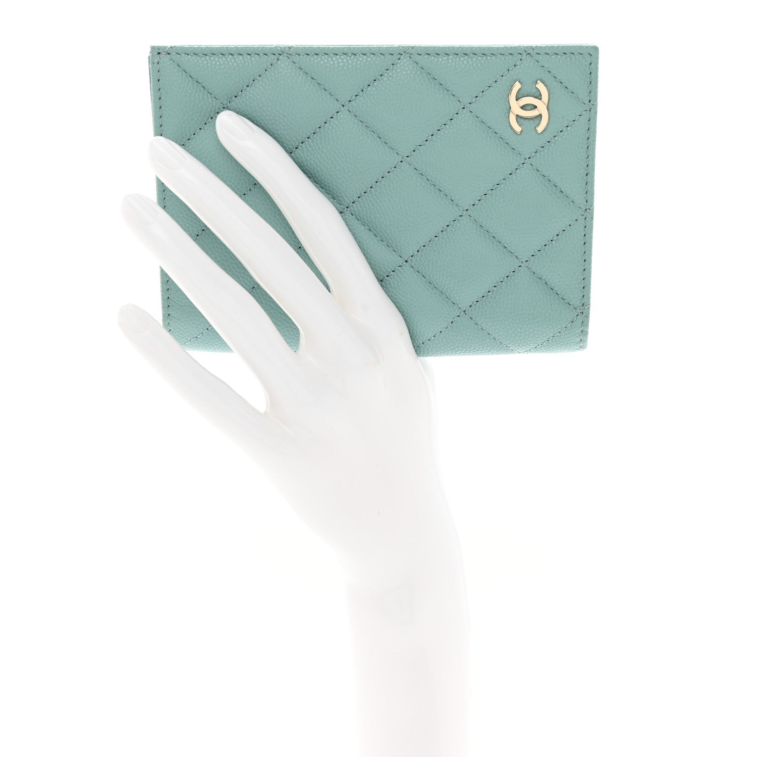 Chanel Caviar Quilted Passport Holder Light Blue 2 of 12
