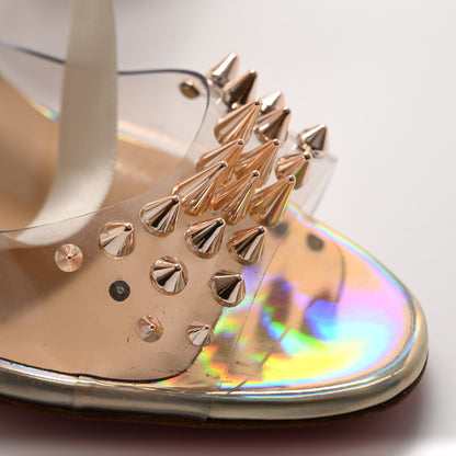 Christian Louboutin PVC Specchio Nappa Laser Barbarissima Sandals 36.5 Nude 9 of 12