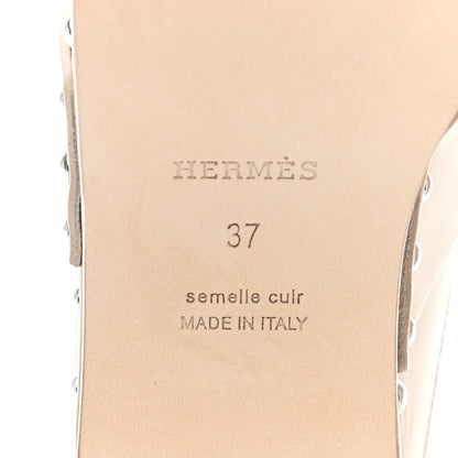 Hermes Calfskin Calya Mules 37 Hetre 6 of 8