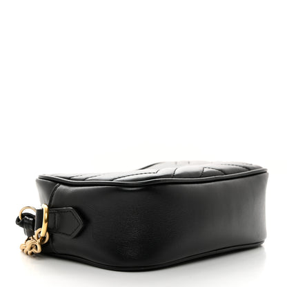 Gucci Calfskin Matelasse Mini GG Marmont Chain Shoulder Bag Black 4 of 11
