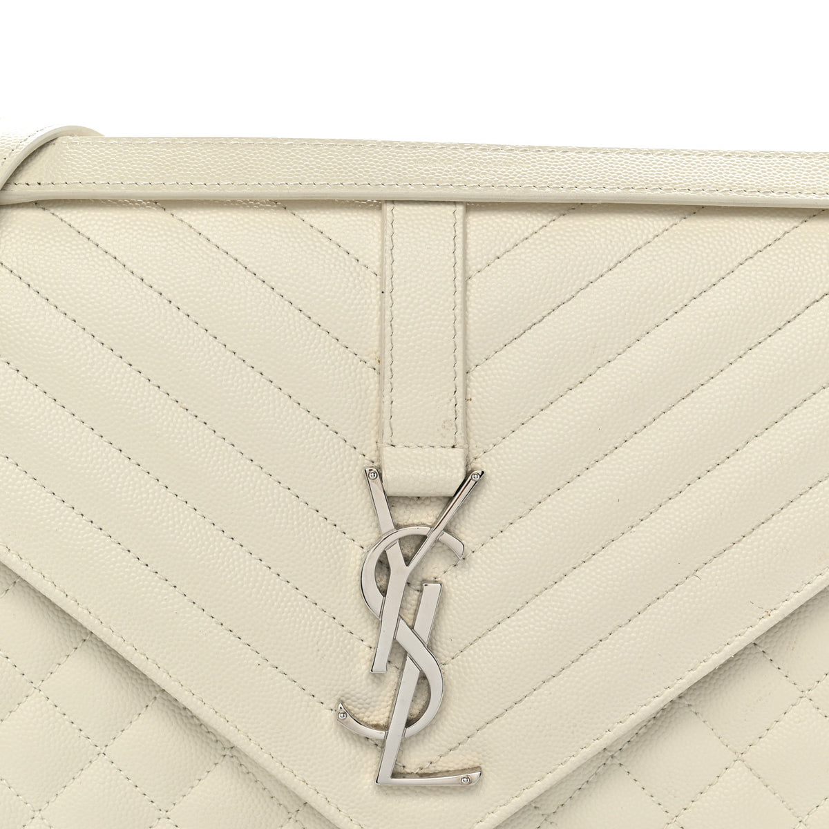 Saint Laurent Grain De Poudre Large Tri-Quilt Monogram Satchel Porcellana 8 of 11