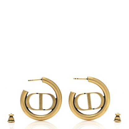 Christian Dior Metal 30 Montaigne Hoop Earrings Aged Gold 3 of 4