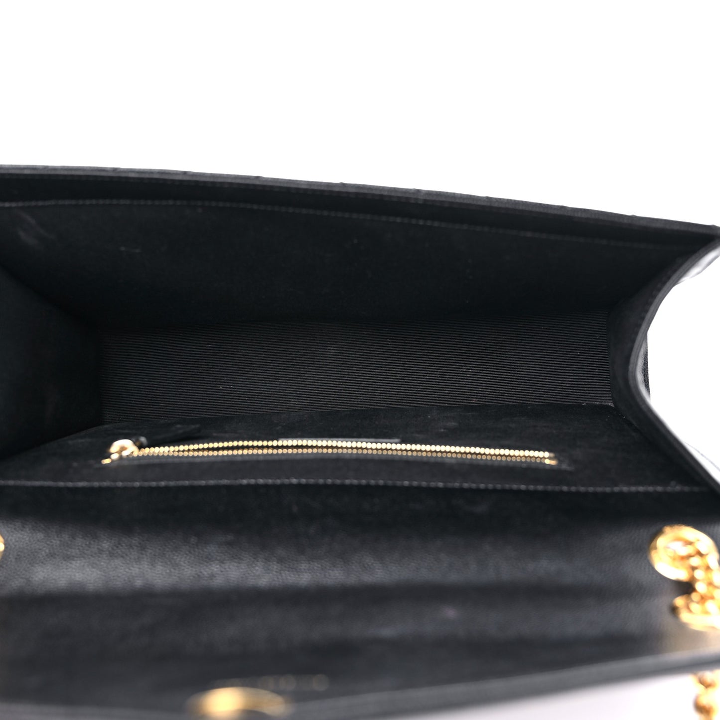 Grain De Poudre Matelasse Chevron Large Monogram Satchel Black
