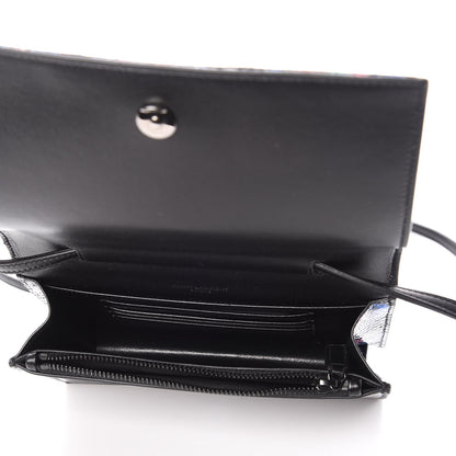 Saint Laurent Snakeskin Monogram Toy Kate Strap Wallet Nero Black Pacific 6 of 9