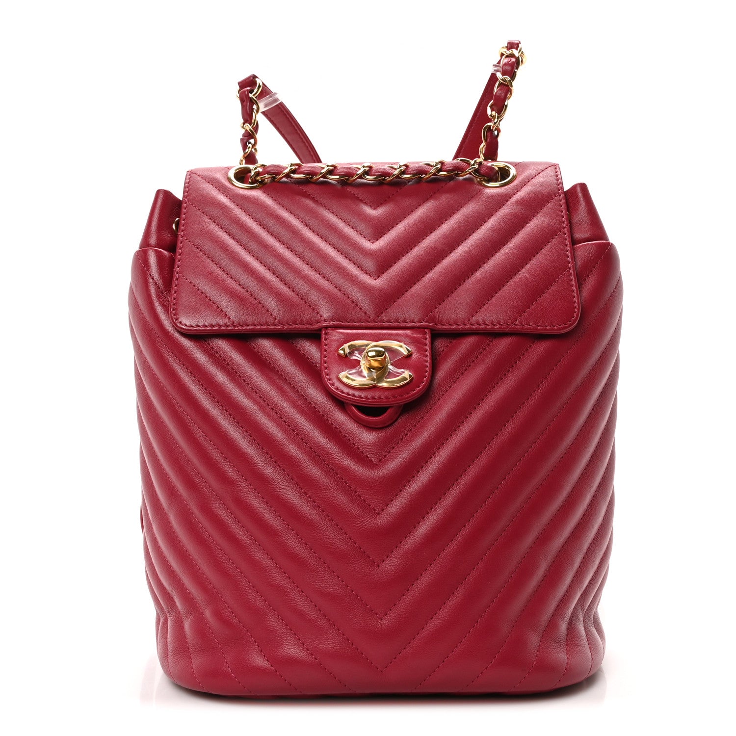 Chanel Lambskin Chevron Quilted Small Urban Spirit Backpack Dark Pink 1 of 10