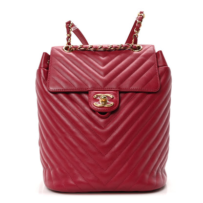 Chanel Lambskin Chevron Quilted Small Urban Spirit Backpack Dark Pink 1 of 10