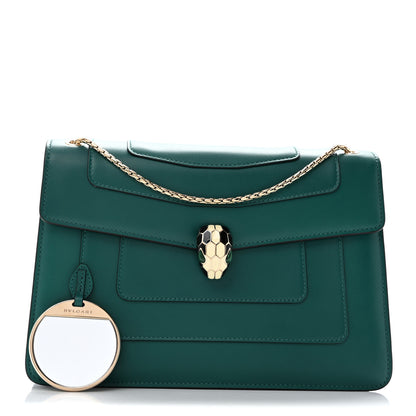 Bulgari Calfskin Serpenti Forever Shoulder Bag Emerald Green 3 of 12