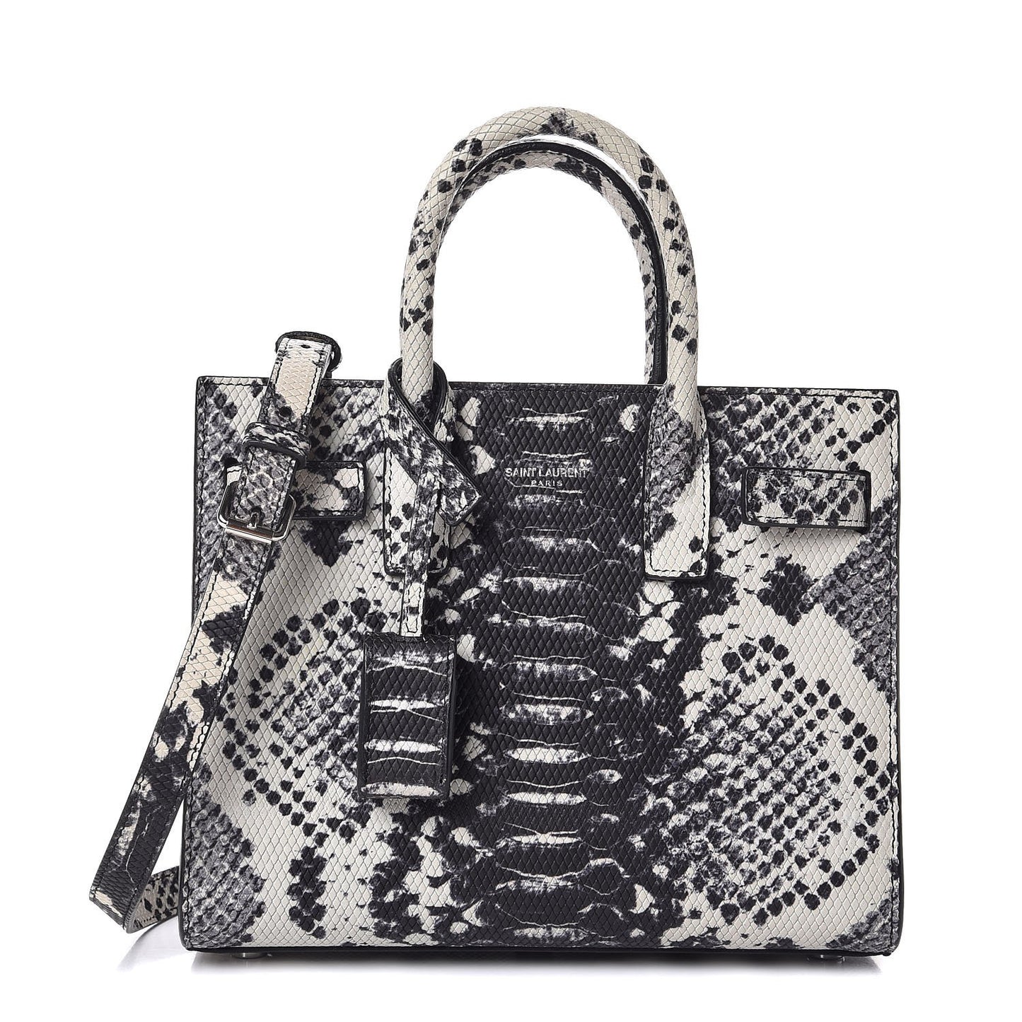 Python Embossed Nano Sac De Jour Black White