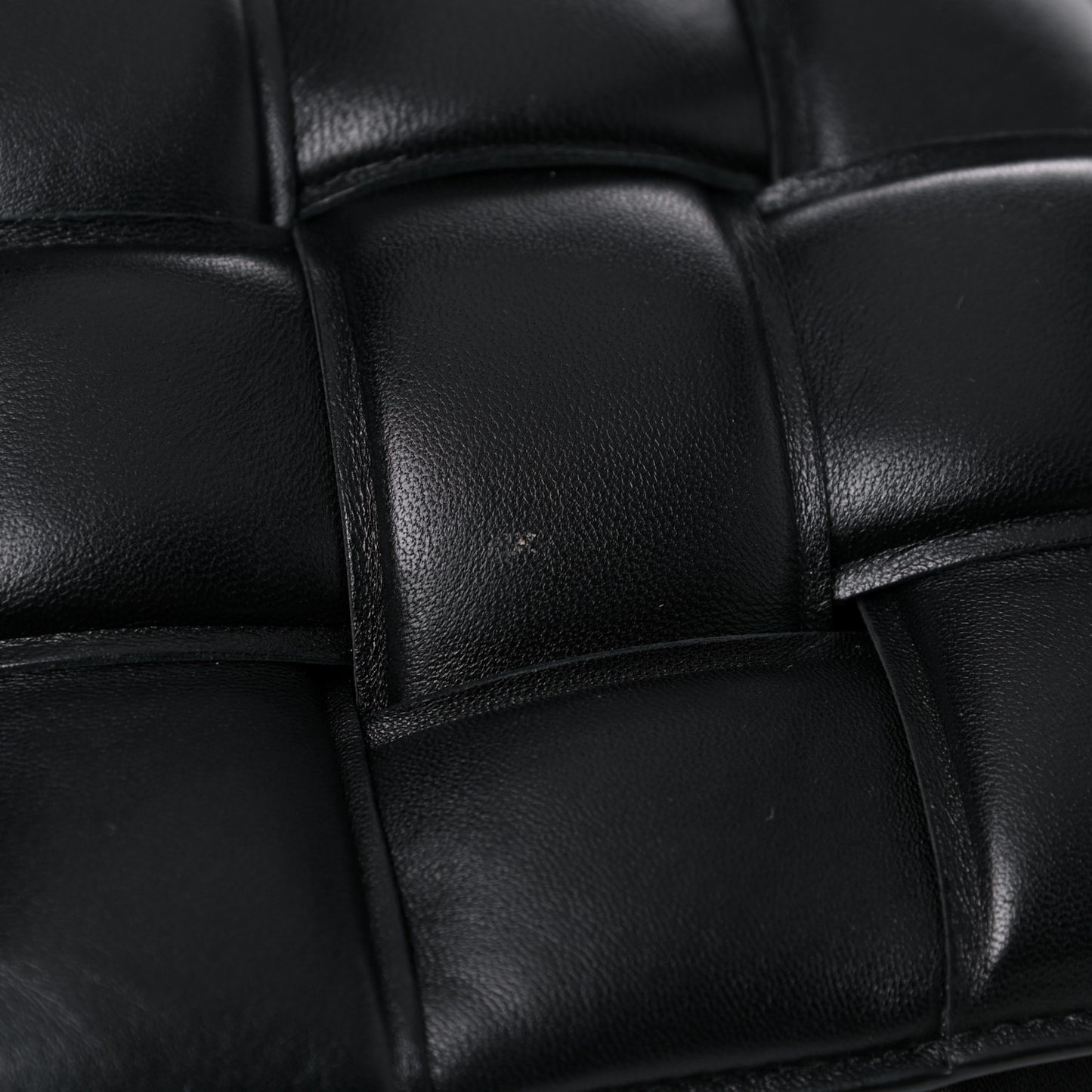 Nappa Maxi Intreccio Padded Cassette Crossbody Bag Black