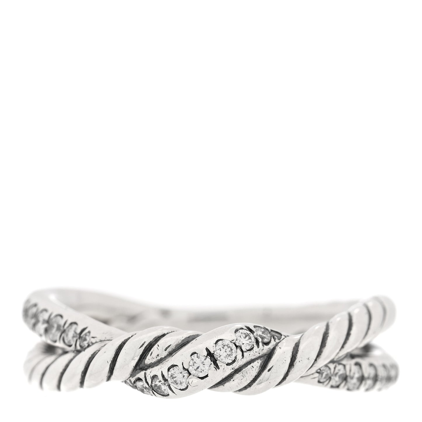Sterling Silver Diamond Continuance Band Ring 56 7.5