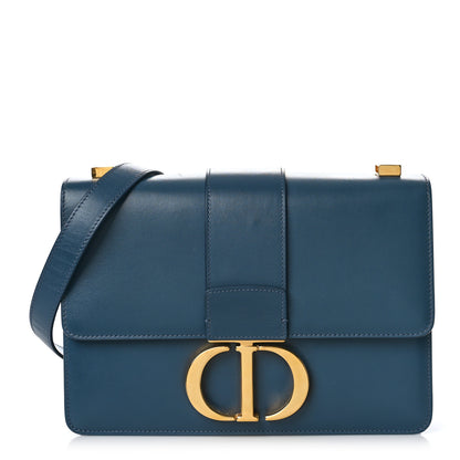 Christian Dior Smooth Calfskin 30 Montaigne Flap Bag Blue 1 of 8