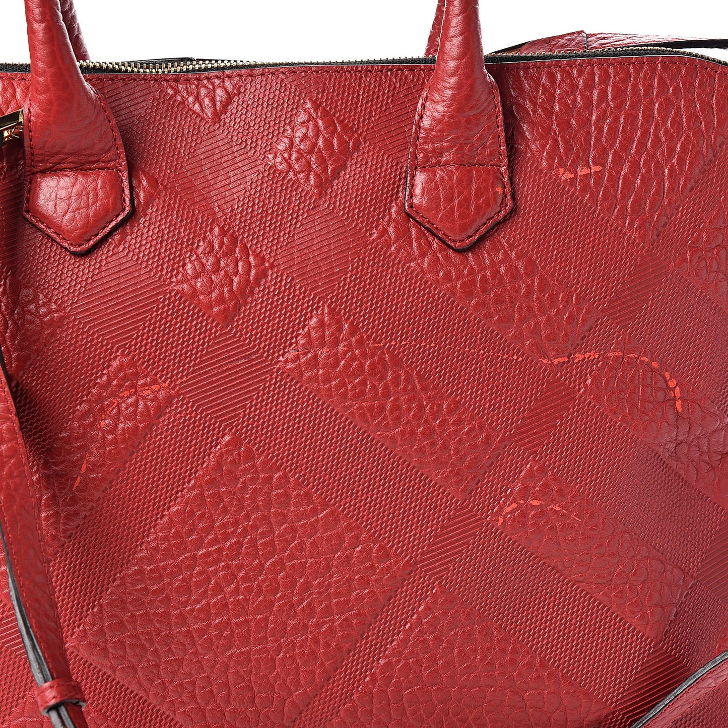 Heritage Grain Check Embossed Medium Dewsbury Tote Peony Rose