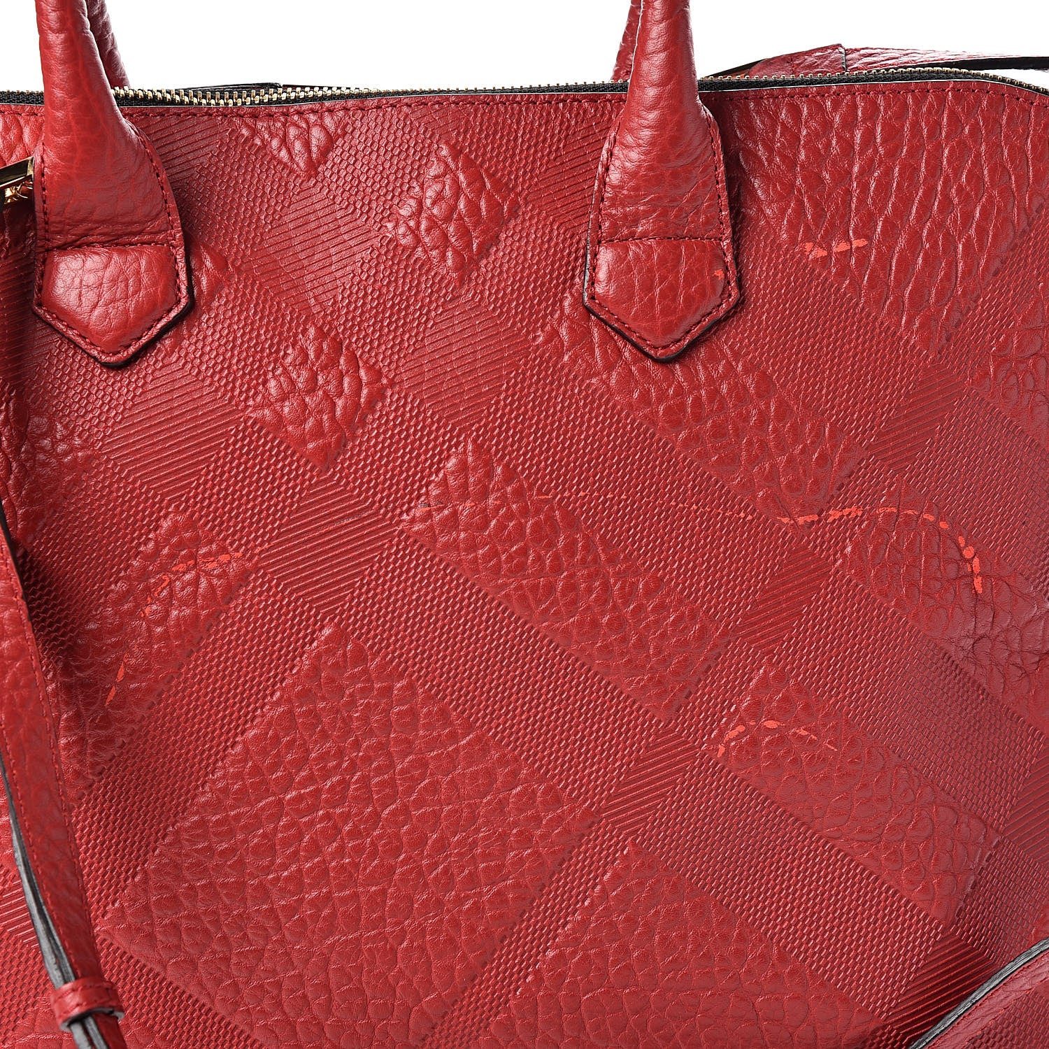 Burberry Heritage Grain Check Embossed Medium Dewsbury Tote Peony Rose 11 of 13